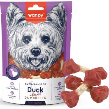  Wanpy Dog Treats Duck Jerky Dumbbells 100g 