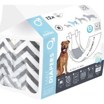  M-PETS Male Dog Diapers M 12 Pack 