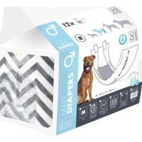 M-PETS Male Dog Diapers M 12 Pack