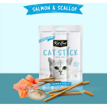  Kit Cat Grain Free Cat Stick Treats  Salmon & Scallop 15g 