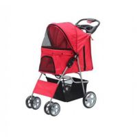 Pawise Foldable Pet Stroller, Red  68cm X 46cm X 100 cm