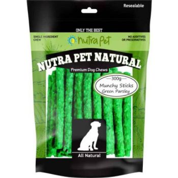  Nutrapet Dog Chew Munchy Sticks ( GREEN PARSLEY) 300G 