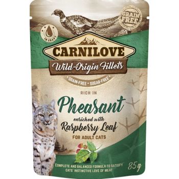  Carnilove Pheasant Enriched With Raspberry Leaves For Adult Cats (Wet Food Pouches) 85g 
