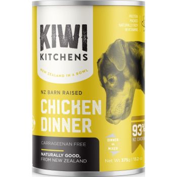  Kiwi Kitchens Barn Raised Chicken Dinner Canned Wet Dog Food  375g 