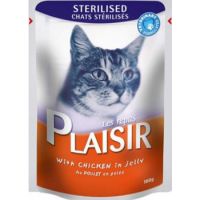 Plaisir Sterilized Cats Chunks in Jelly with Chicken Pouch 100g