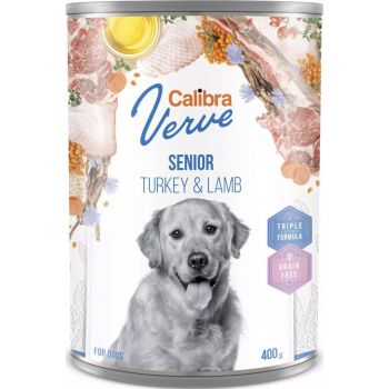  Calibra Dog Wet Food Verve GF can Senior Turkey & Lamb 400g 