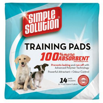  Simple Solution Premium Dog and Puppy Training Pads (Pack of 14 )   21.5″ x 22″ 