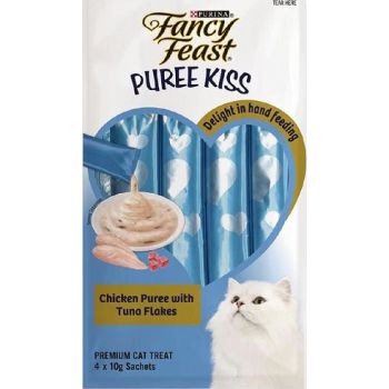  PURINA Fancy Feast Puree Kiss Chicken With Tuna Flakes 4x10g 