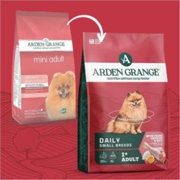  Arden Grange Daily Small Breeds Adult with Fresh Chicken & Rice Dry Dog Food 6kg 