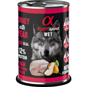 Alpha Spirit  Canned Dog Food TURKEY with Pear 400g 