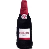 Zippy Paws Crusherz Red Wine Plush Dog Toys, Black/Red