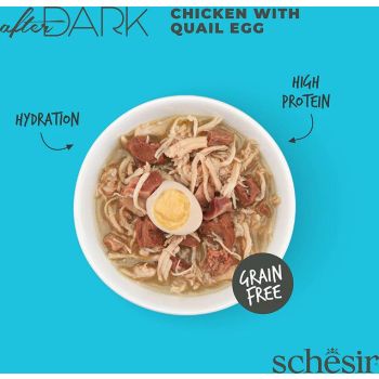  Schesir After Dark Wholefood In Broth For Cat - Chicken With Quail Egg 80g 