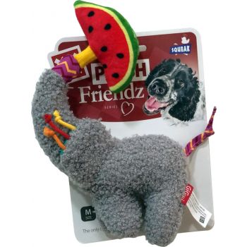  Plush Friendz Dog Toys  Elephant with Squeaker and Crinkle S/M 
