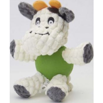  Pawsitiv Dog Toys White Cow with Rubber Ball Small (040-1) 