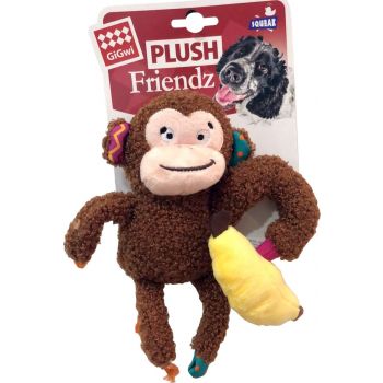  Plush Friendz Dog Toys  Monkey with Squeaker and Crinkle S/M 