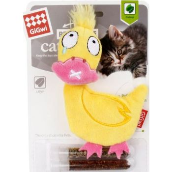  Cat Toy Refillable Duck with Changeable Catnip Bag & Silvervine Stick 