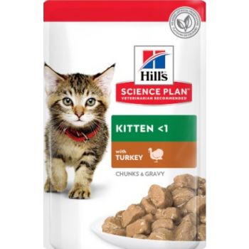  Hill’s Science Plan Tender Chunks In Gravy Kitten Turkey Pouches 85g 