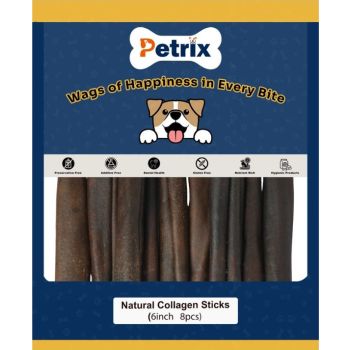  Petrix Natural Collagen Sticks 6" - 8 Pcs 