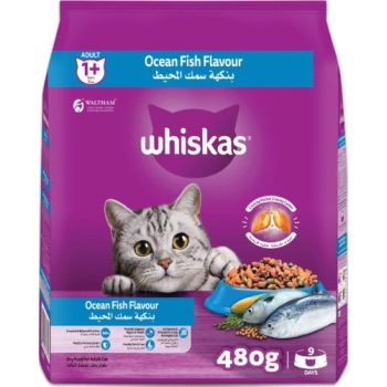  Whiskas Adult Ocean Fish Dry Cat Food - 480G 