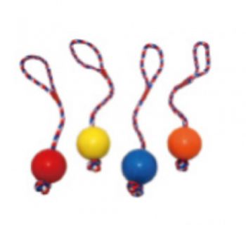  Smart Love Dog Toys Solid Rubber Ball WITH Multicolor Rope :ER059 