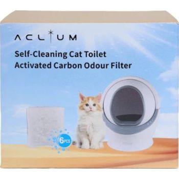  Aclium Cat Self-Cleaning Toilet Activated Carbon Odour Filter 6pcs 