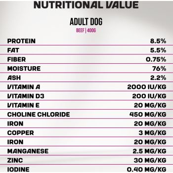  Myfood Dog Adult Pate Beef 400gr 