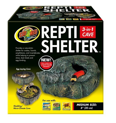 zoo med reptile shelter 3 in 1 cave medium
