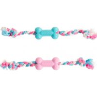 Duvo+ Dogtoys Puppy TPR Bone With Cotton Rope 35cm