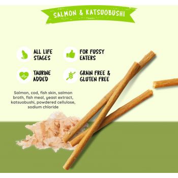  Kit Cat Grain Free Cat Stick Treats Salmon & Katsuobushi 15g 