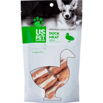  Us Pet Dog Treats Pressed rawhide chewbone with duck 2.5” 100gm 
