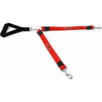 EZ Steps Stretch Dual Leash Large Red
