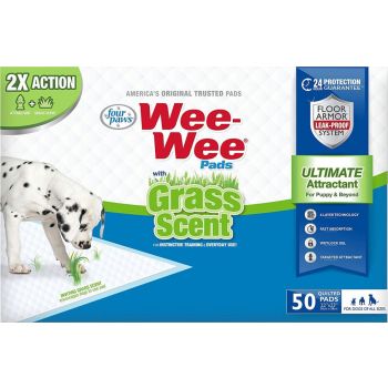 FOUR PAWS WEE-WEE GRASS-SCENT PADS, 50 COUNT 