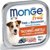 MONGE DOG FRUIT PATE WITH TURKEY AND BLUEBERRY 100g