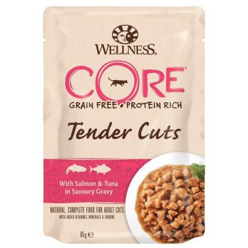  Wellness CORE Tender Cuts With Salmon & Tuna in Savoury Gravy for Cat, 85g 