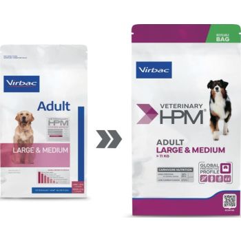  Virbac HPM Adult Large & Medium - Dog Food for Adult Medium & Large Dogs 16Kg 