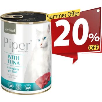  Piper Sterilised Cat Wet Food With Tuna 400g 