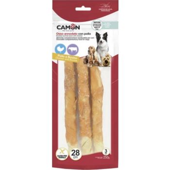  Knotted Rawhide Bone With Chicken(3Pcs) 250G 