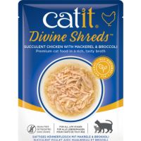 Catit Cat Wet Food Divine  Shreds Chicken With Mackerel & Broccoli 75g