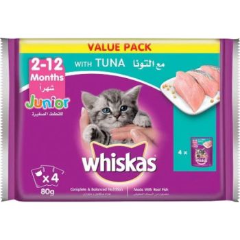  Whiskas Junior with Tuna Wet Kitten Food - TUNA/4X80G 