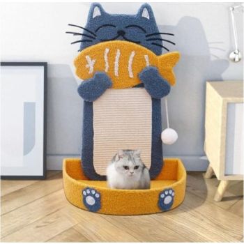  Cozy Paws Fish Shape Cat Scratching Board With Sisal Rope and Scratching Pad -41*33*62cm 
