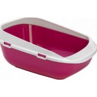 Moderna Large Comfy Cat litter Tray +Border With Holes(C289) Pink  "L 57,4 x W 42,7 x H 25,5 cm L 22.6 x W 16.8 x H 10 inch"