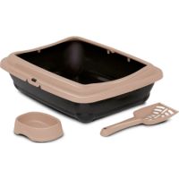 Bergamo BIRBA KIT (Litter Box + Scoop + Bowl) TAN Color  46 x 36 x 12h