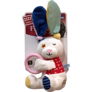  Gigwi Dog Toys Rabbit Plush Friendz with Squeaker & TPR Ring 