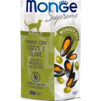 Monge Supreme Cat Adult  Wet Food Tuna With Mussels And Olives 80g
