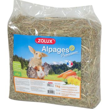  Zolux PREMIUM ALPINE HAY WITH CARROT & DANDELION 1 KG 