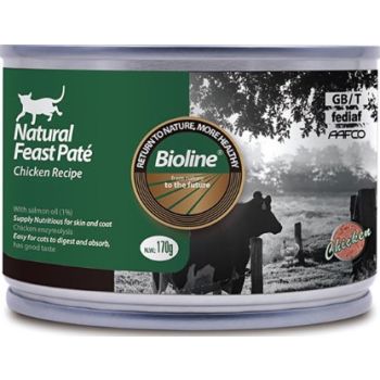  Bioline Natural Feast Pate Cat Can Chicken Recipe 170g 