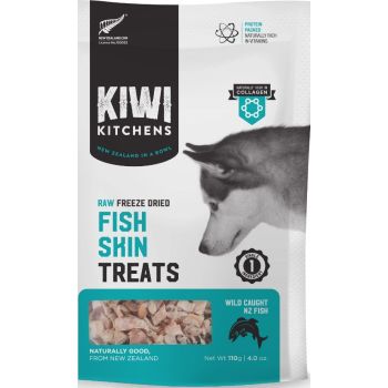  Kiwi Kitchens Raw Freeze Dried Fish Skin Dog Treats 110g 