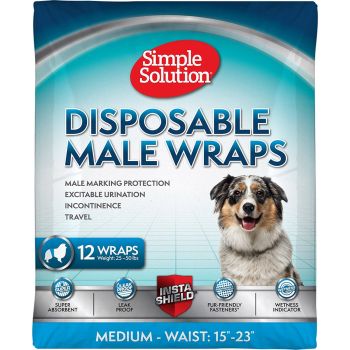  Simple Solution Disposable Male Dog Wraps Medium 