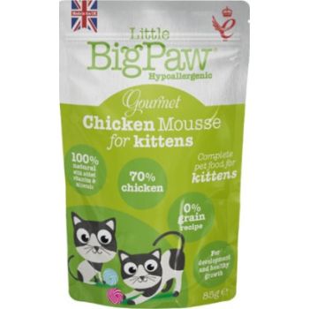  Little BigPaw Gourmet Chicken Mousse Wet Kitten Food 85g 