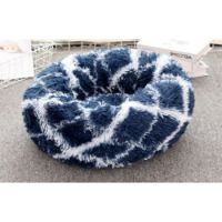 Pado Pet Fluffy Donut Cushion - Pattern Blue L